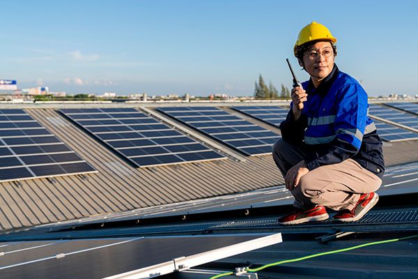 solar panels in roof