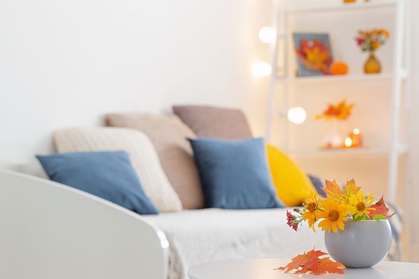 fall decor and lights