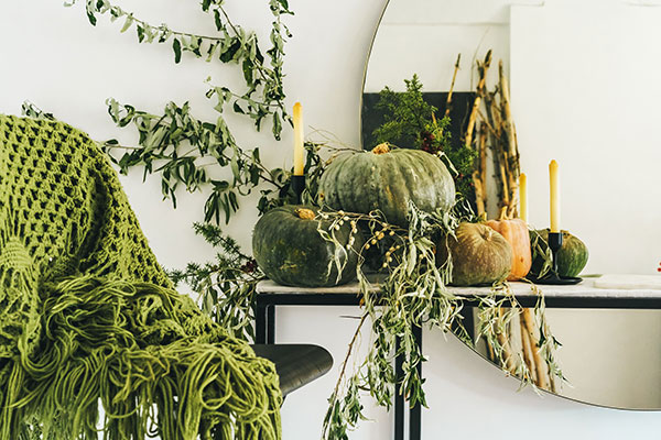 green fall decor