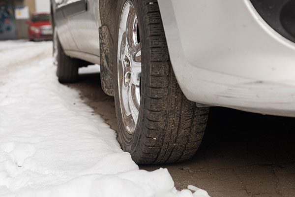 slippery driveway in winter