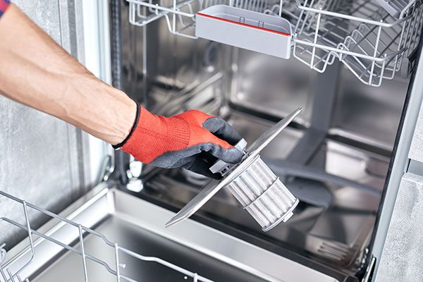 taking dishwasher filter