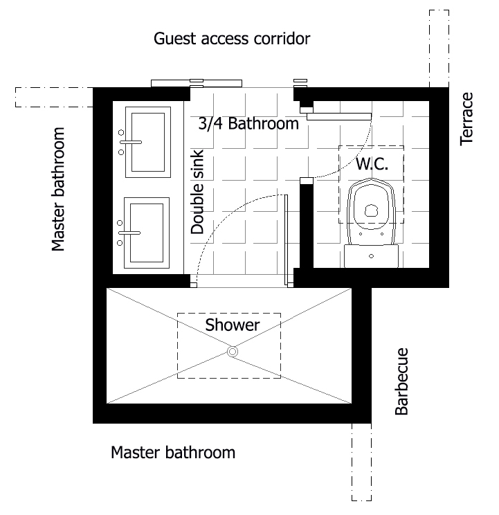 guest bathroom floor plans