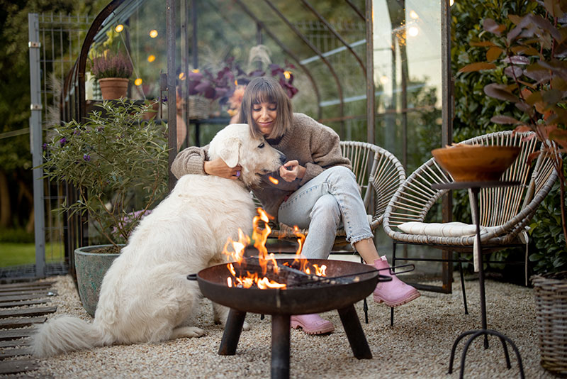 outdoor fireplace