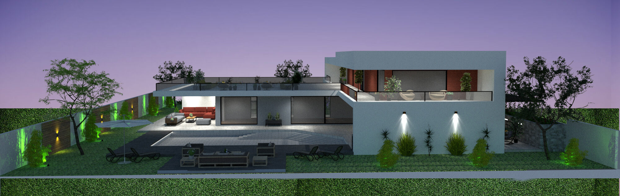 3D patio design Yard patio ideas design right lateral view