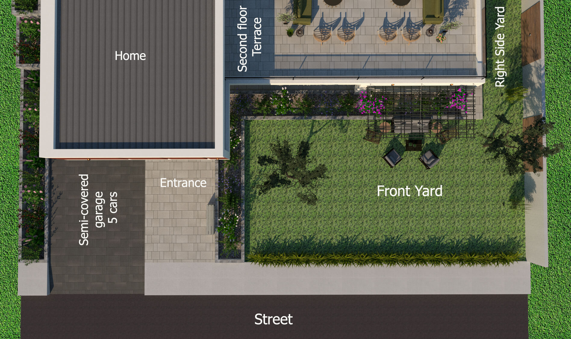 Overall plan Overall plan of 3D patio design