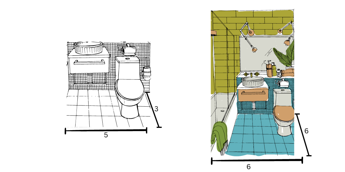 Small master bathroom scketches