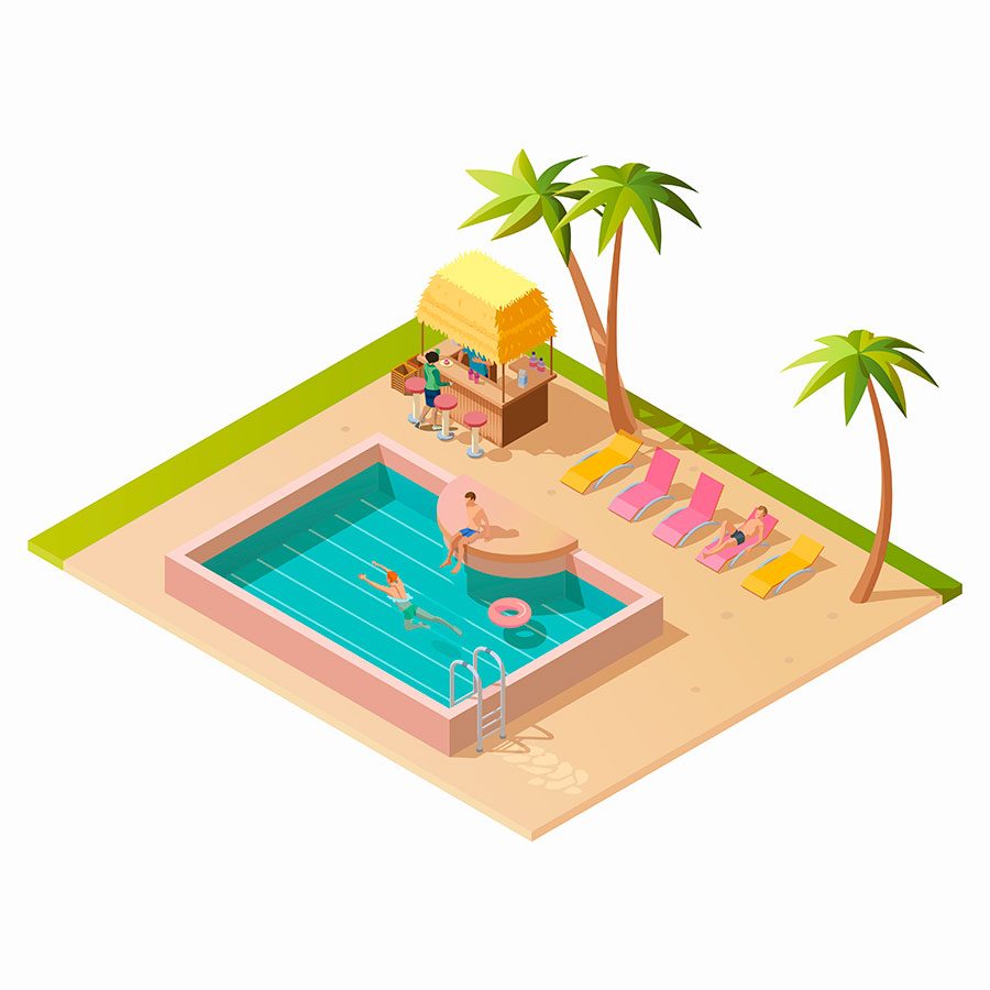 above ground pool in house