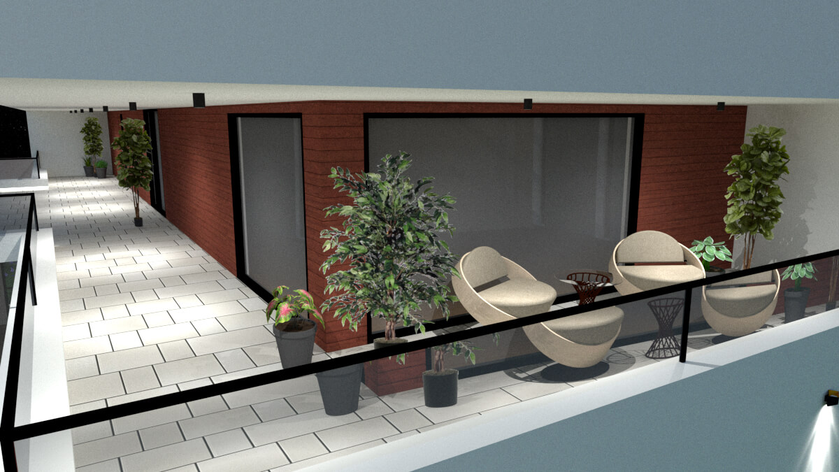 Pavement and furniture of this outdoor living room ideas