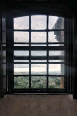 Windows with dirt stains on their glass