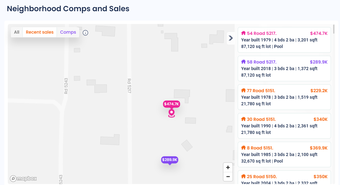 finding comparable home sales near me online