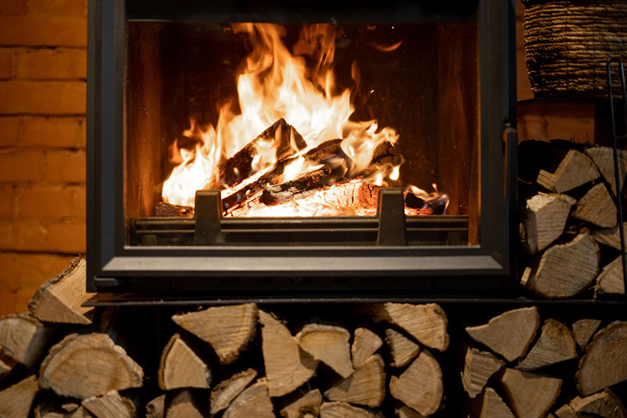 fireplace with damper