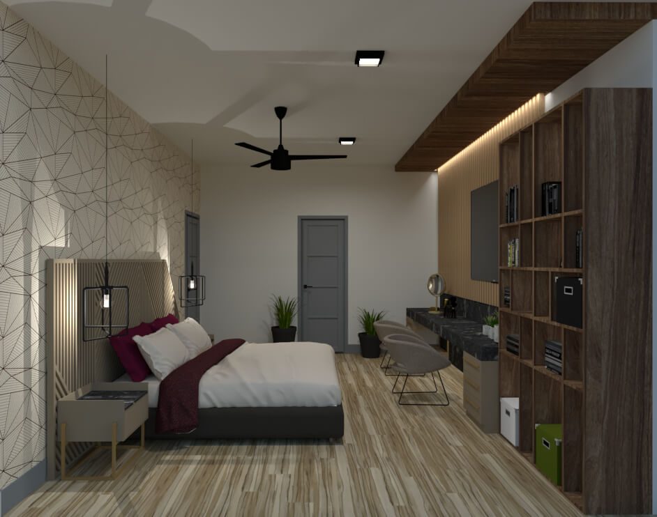 Another view of the modern luxury bedroom design