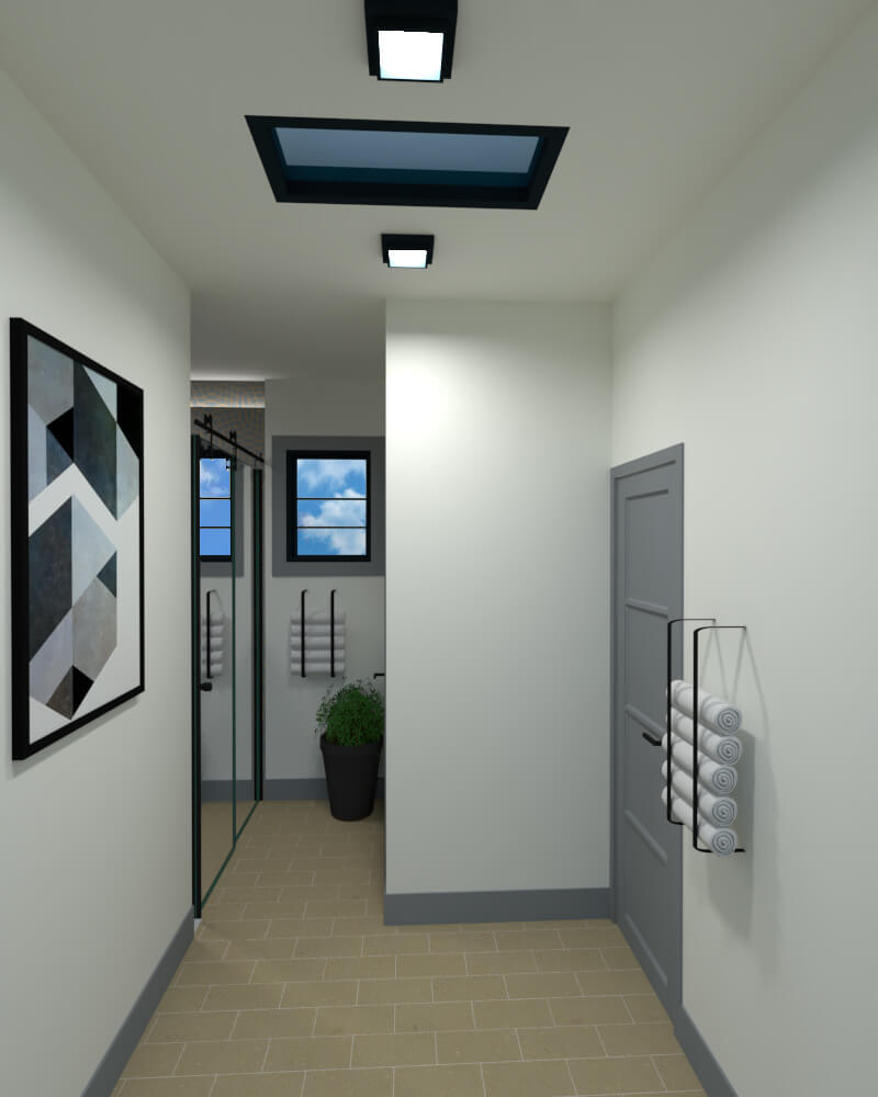 hallway section of the bathroom