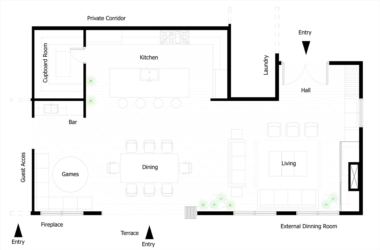 Luxury plans Plan of the house