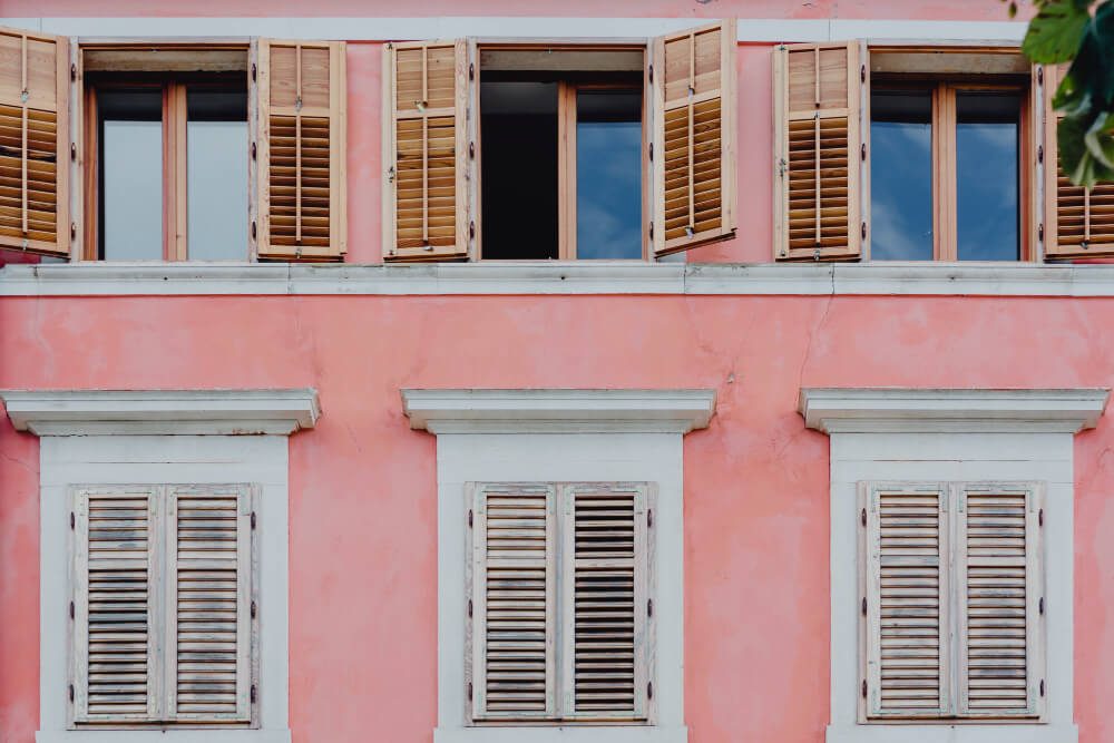 pink colonial house