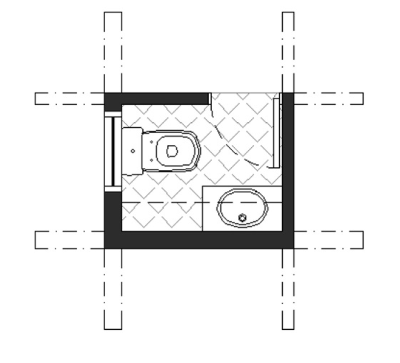 half bathroom layout