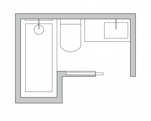 layout for l shaped bathroom