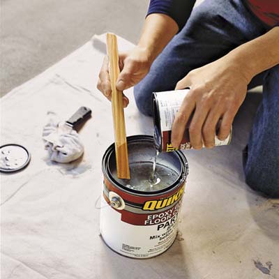 mixing epoxy paint
