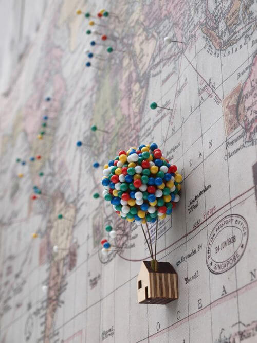 world map in kids room