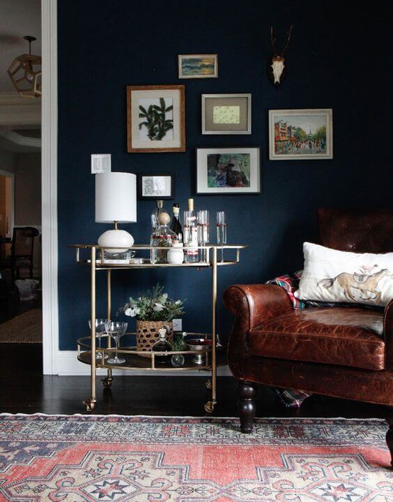 bar cart in living room