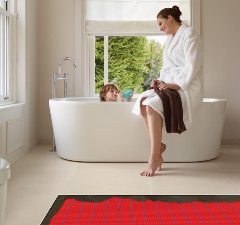 heated bathroom floor