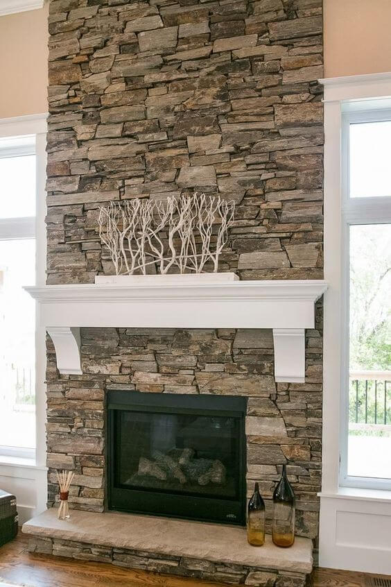 ledgestone fireplace