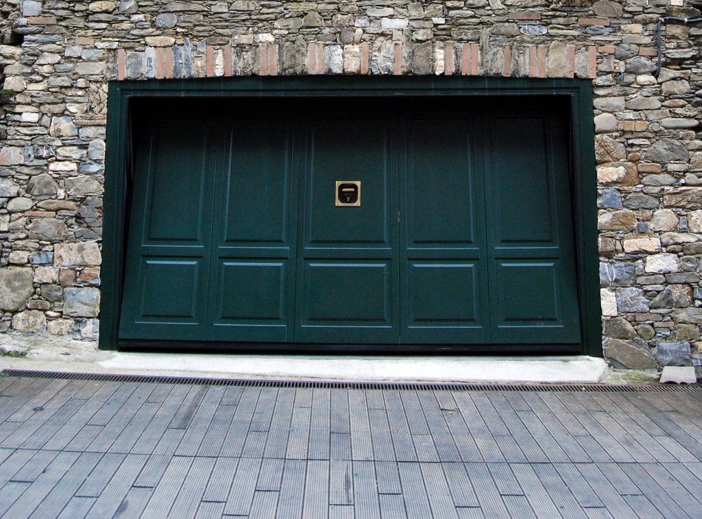 Bold color garage door