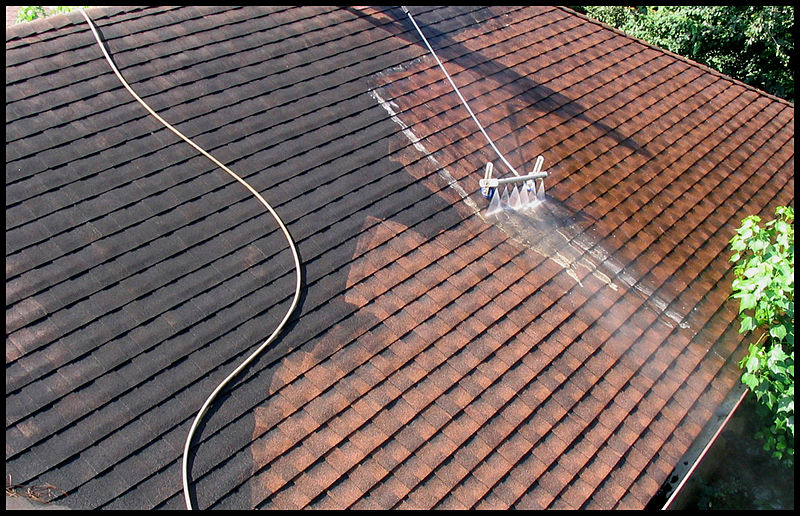 cleaning roof tiles
