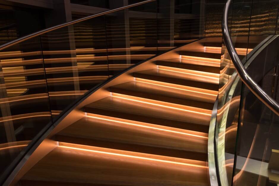 lit up staircase