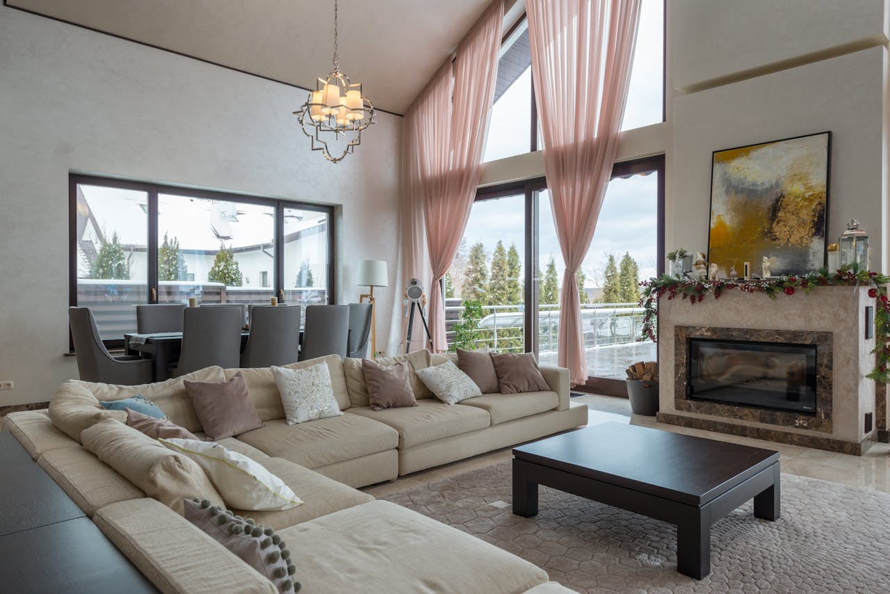 luxurious fireplace