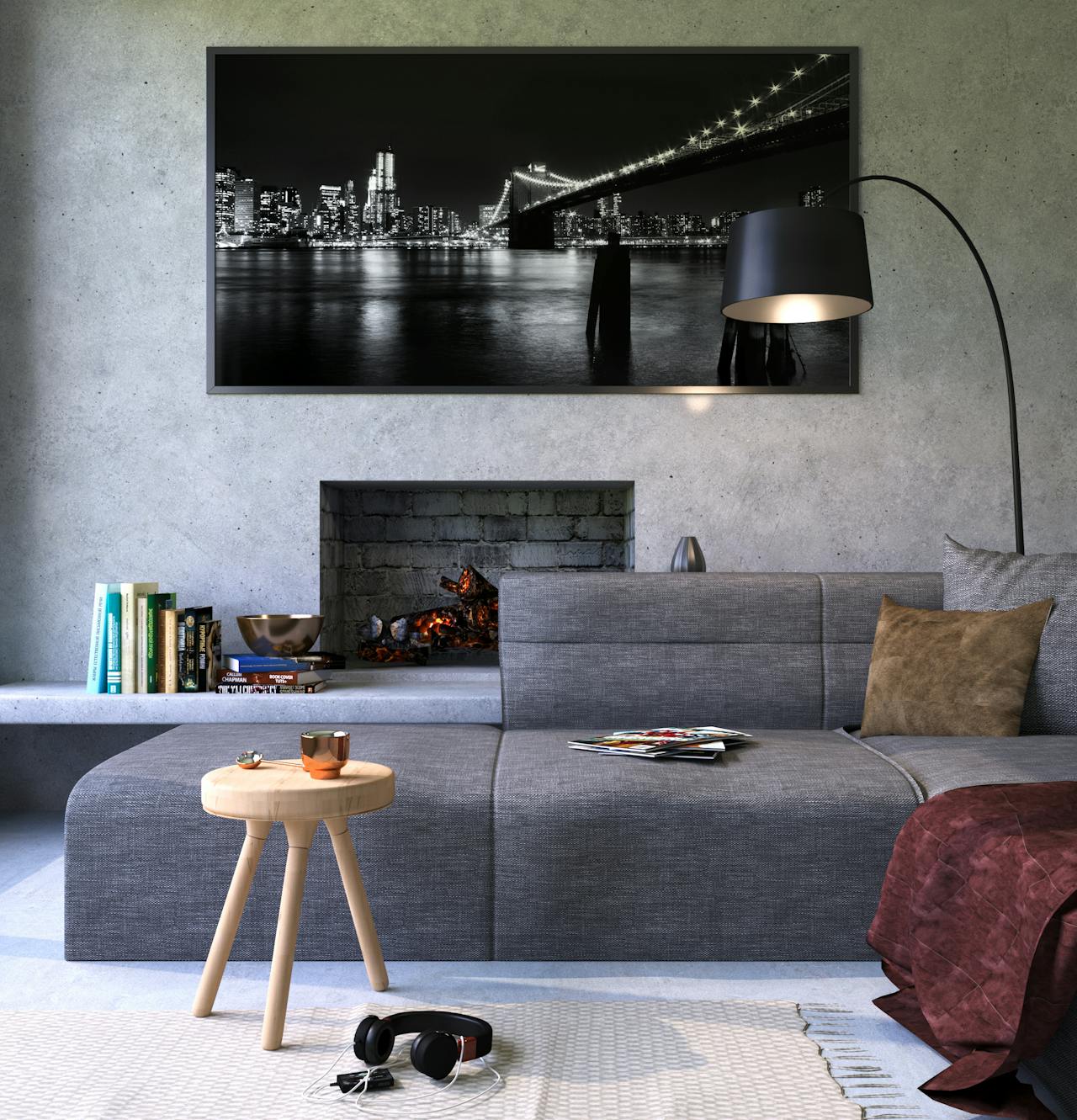 minimalist fireplace