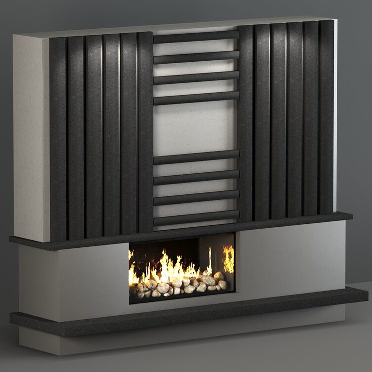 dark fireplace