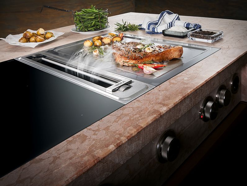 cooktop with downdraft