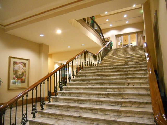 staircase with landing