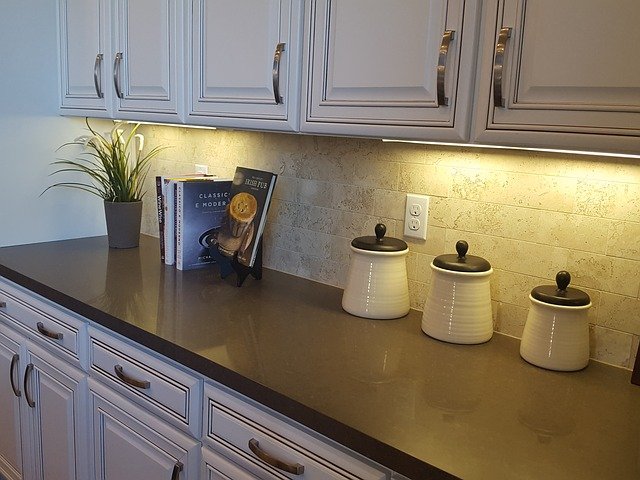 Kitchen cabinets with lighting