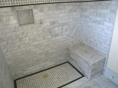 Marble shower floor