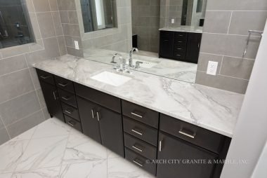 Marble bathroom vanity