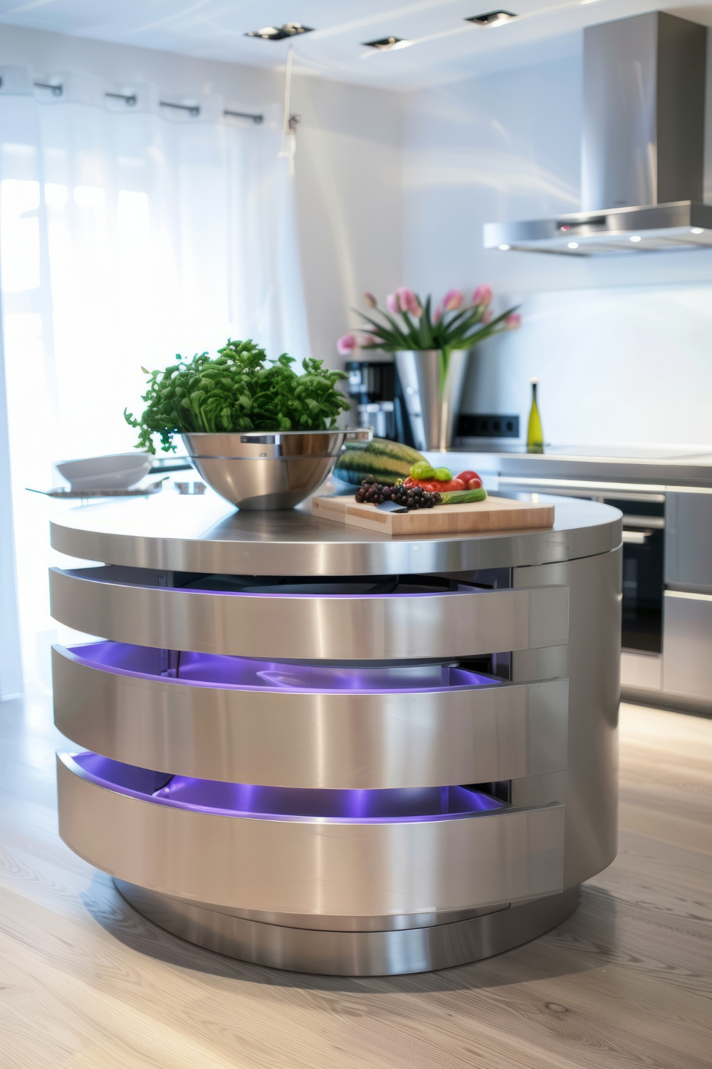 modern kitchen design with metal surfaces