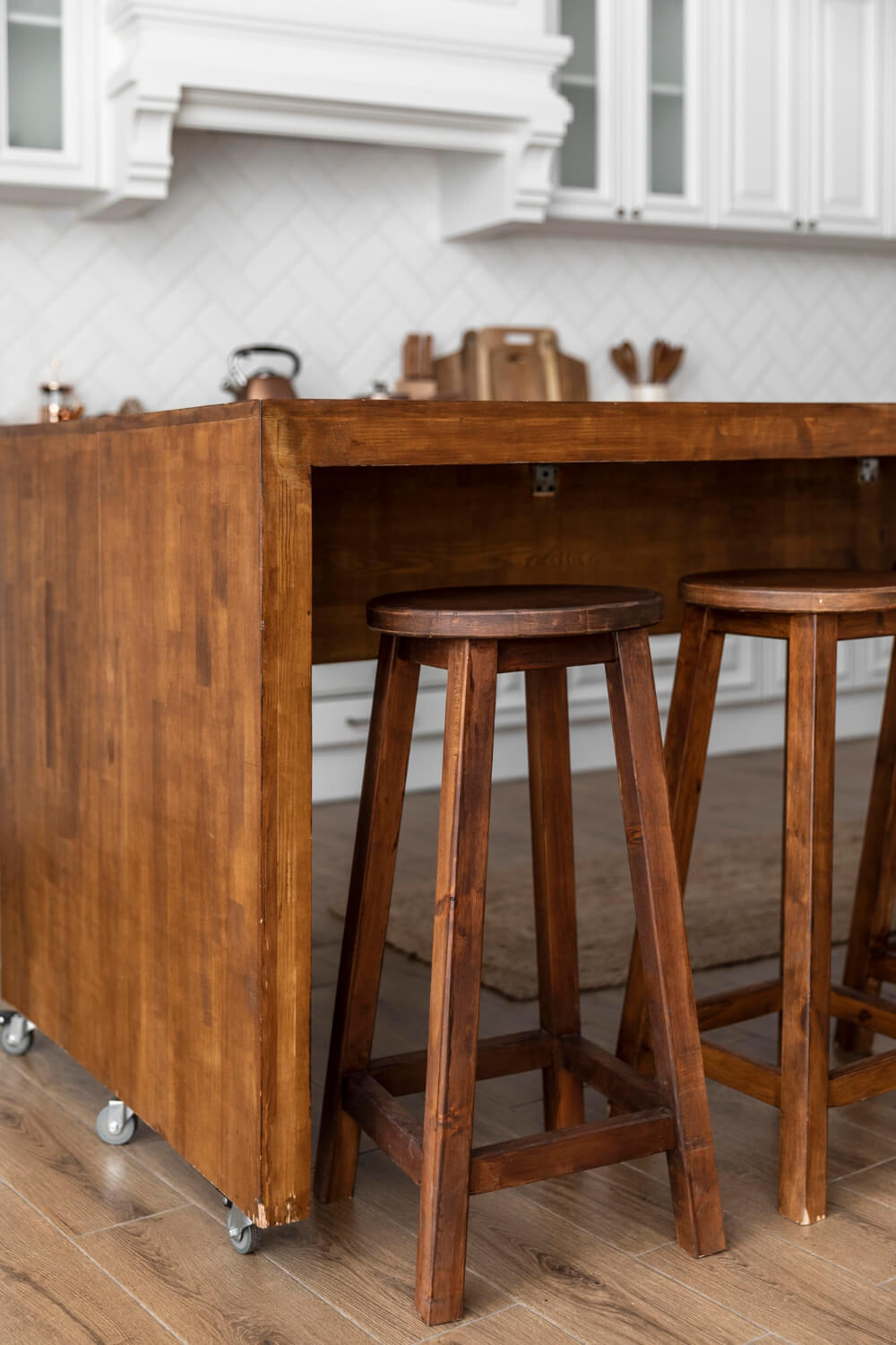 An old dresser turned into an island