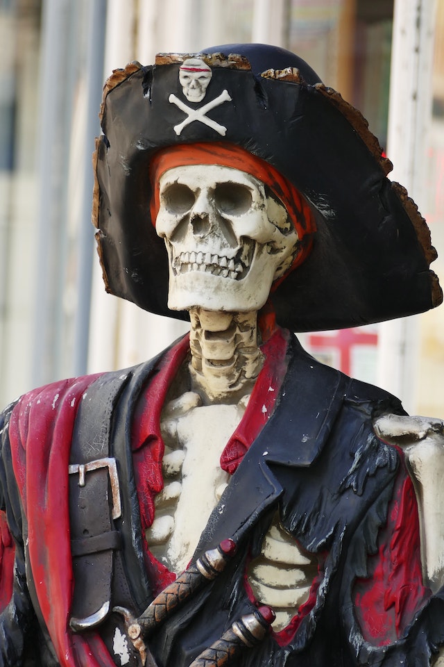 Halloween pirate skeleton decor