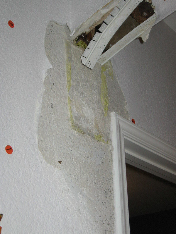 water damage in wall