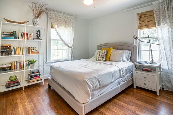 formal dining room turned bedroom