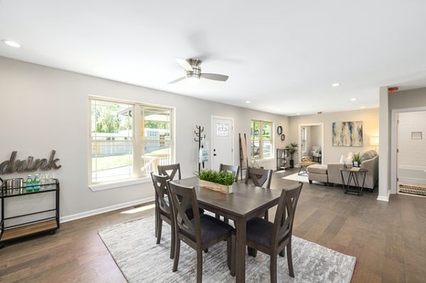 Staging Front Door Opens To Dining Room