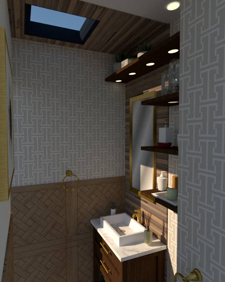 powder room 3d render