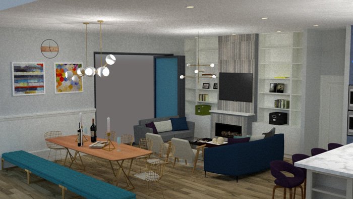 Dining and living design