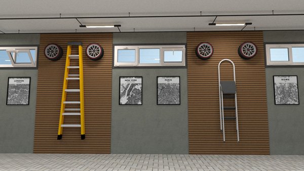 Garage Floor Plan Stair Storage 