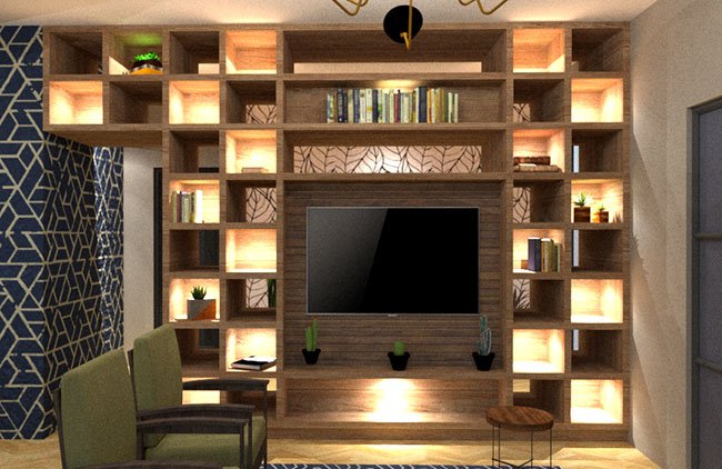 small living room with tv