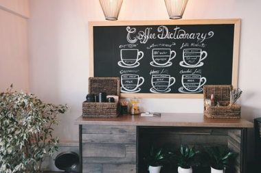 home coffee station chalkboard