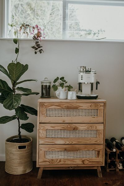 DIY coffee station/nightstand for my small apartment! Made it last summer.  : r/espresso