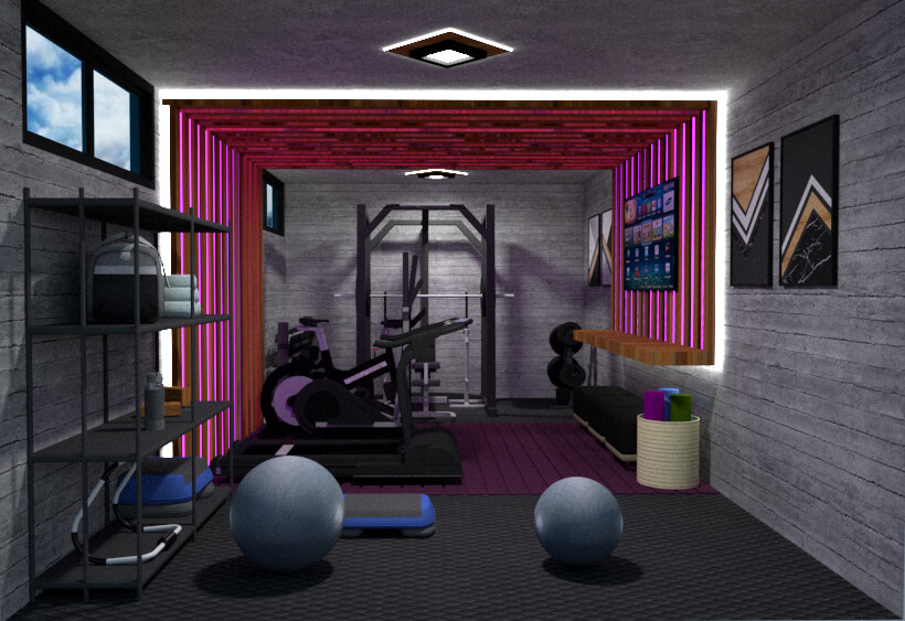 Cross-sectional view of the gym